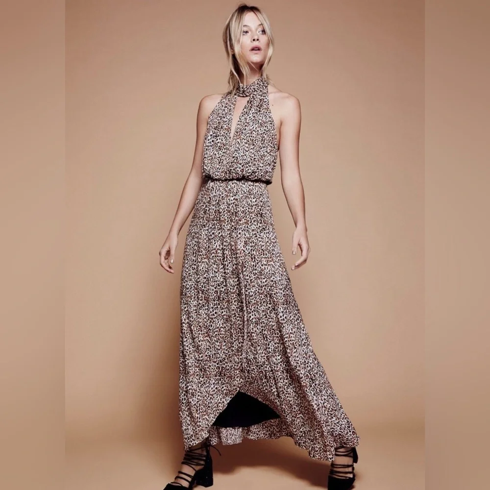 NWT//Free People Animal Instincts Patterned High Low Maxi Dress - Picture 1 of 8